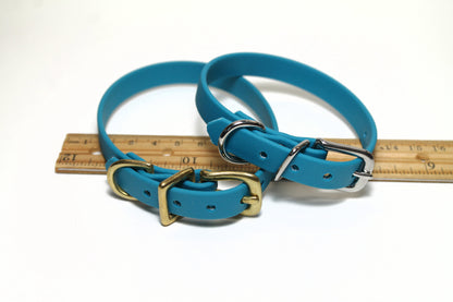 Oasis Blue Biothane Small Dog Collar - 1/2" (12mm) wide