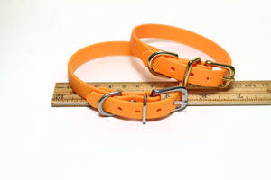 Bright Pumpkin Orange Biothane Small Dog Collar - 1/2" (12mm) wide