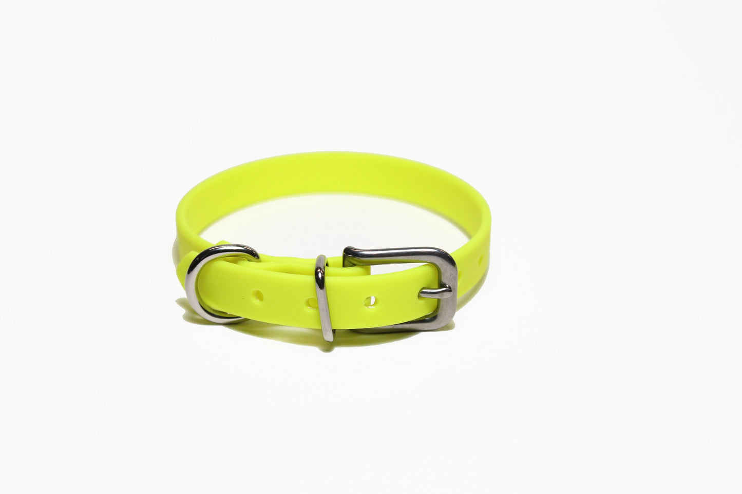 Neon Yellow Biothane Small Dog Collar - 1/2" (12mm) wide