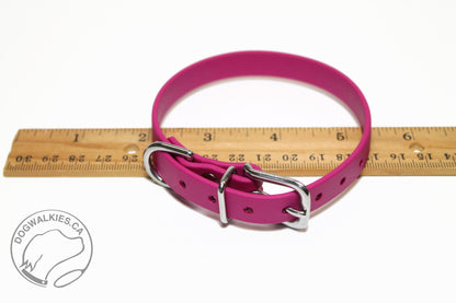 Raspberry Pink Biothane Small Dog Collar - 1/2" (12mm) wide