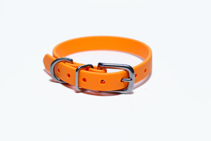 Bright Pumpkin Orange Biothane Small Dog Collar - 1/2" (12mm) wide