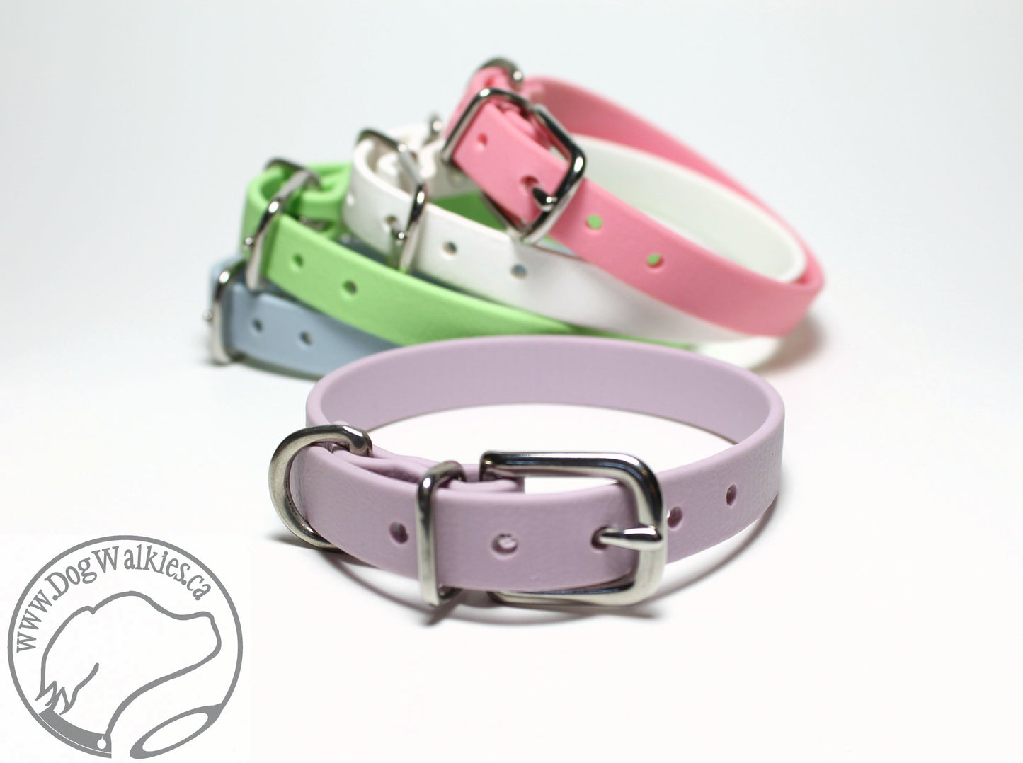 Lavender Purple Pastel Biothane Small Dog Collar - 1/2" (12mm) wide