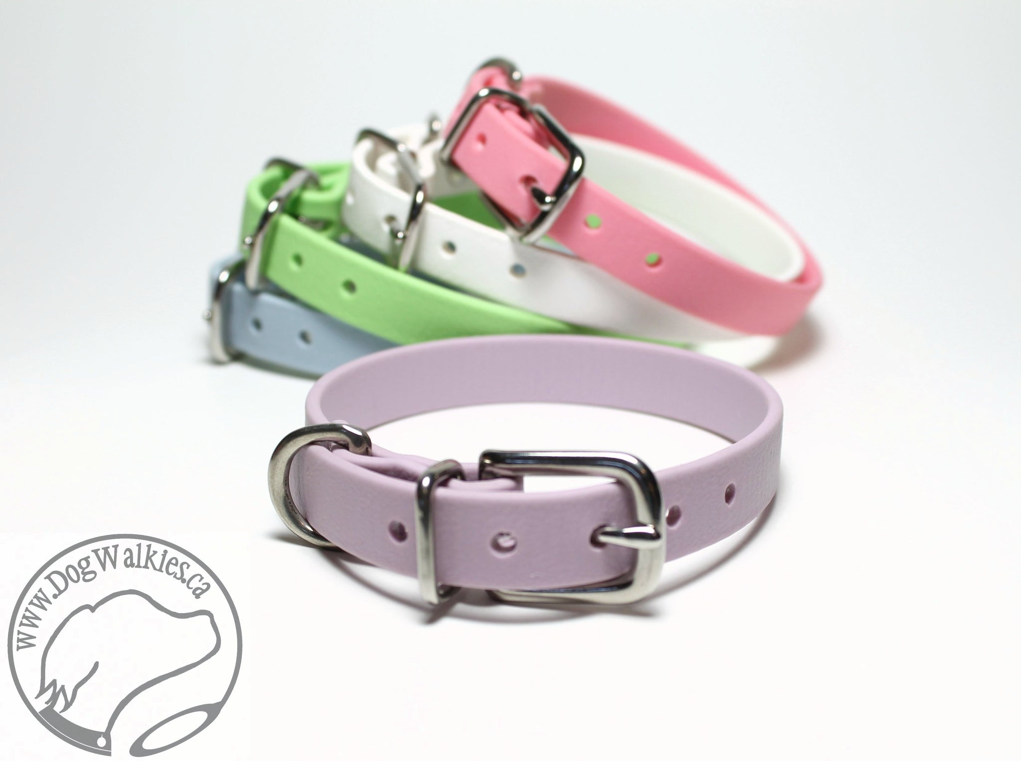 Lavender Purple Pastel Biothane Small Dog Collar - 1/2" (12mm) wide