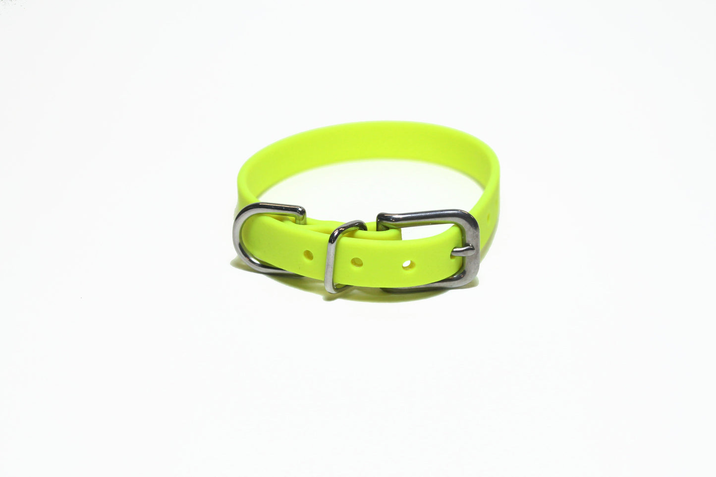 Neon Yellow Biothane Small Dog Collar - 1/2" (12mm) wide