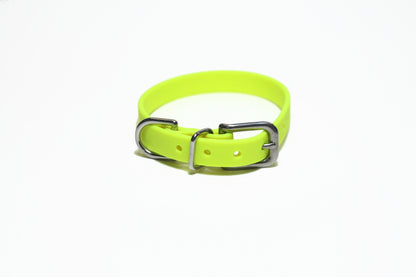 Neon Yellow Biothane Small Dog Collar - 1/2" (12mm) wide