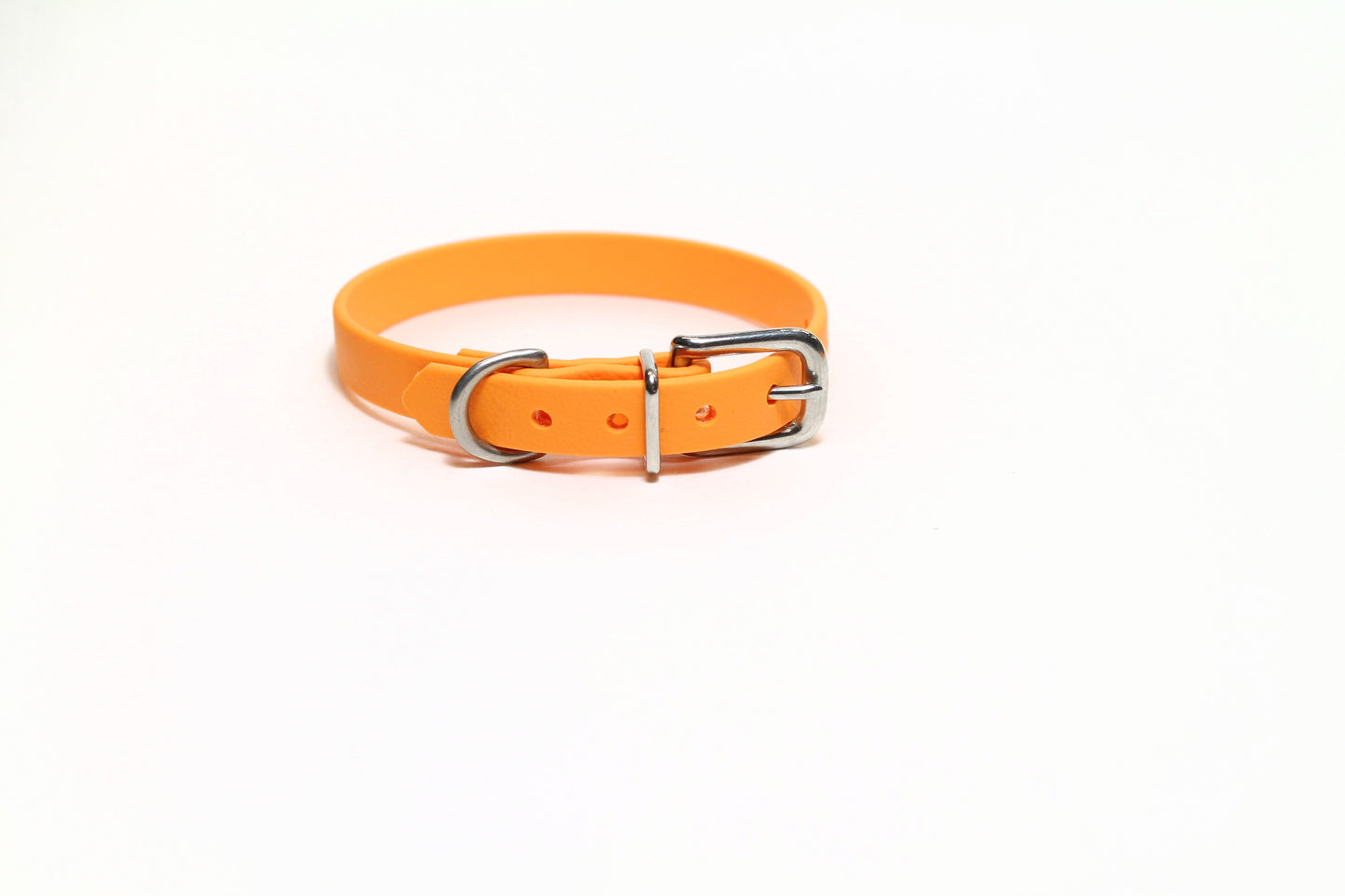 Bright Pumpkin Orange Biothane Small Dog Collar - 1/2" (12mm) wide
