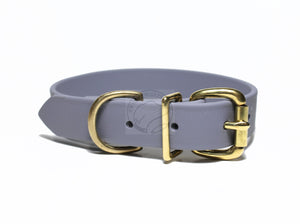 Stormy Gray or Grey Biothane Dog Collar - 1 inch (25mm) wide