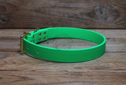 Neon Apple Green Biothane Dog Collar - 1 inch (25mm) wide