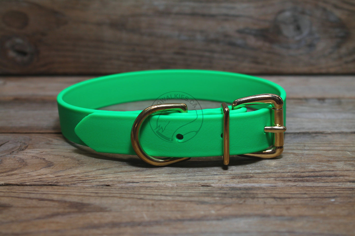 Neon Apple Green Biothane Dog Collar - 1 inch (25mm) wide