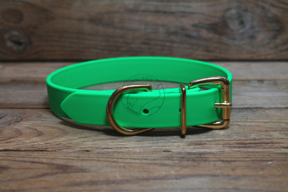 Neon Apple Green Biothane Dog Collar - 1 inch (25mm) wide