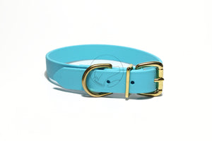 Frozen Blue Biothane Dog Collar - 1 inch (25mm) wide