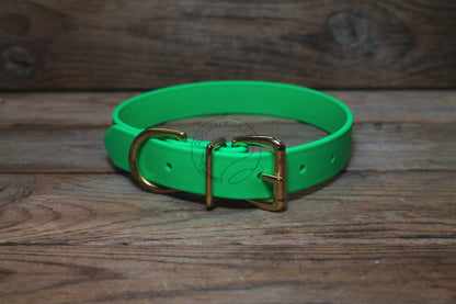 Neon Apple Green Biothane Dog Collar - 1 inch (25mm) wide