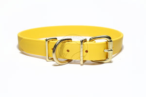 Sunflower Yellow Biothane Dog Collar - 1 inch (25mm) wide