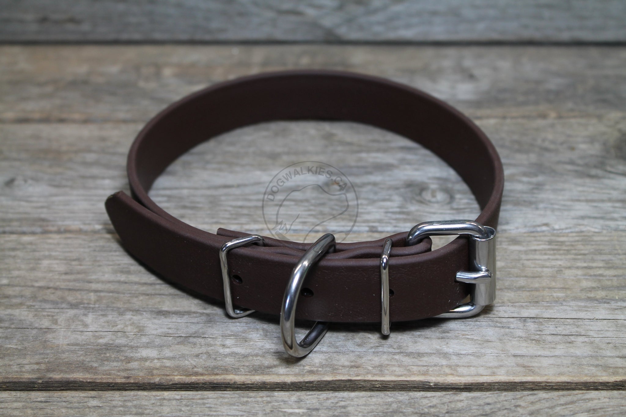 Dark Chocolate Brown Biothane Dog Collar - 1 inch (25mm) wide