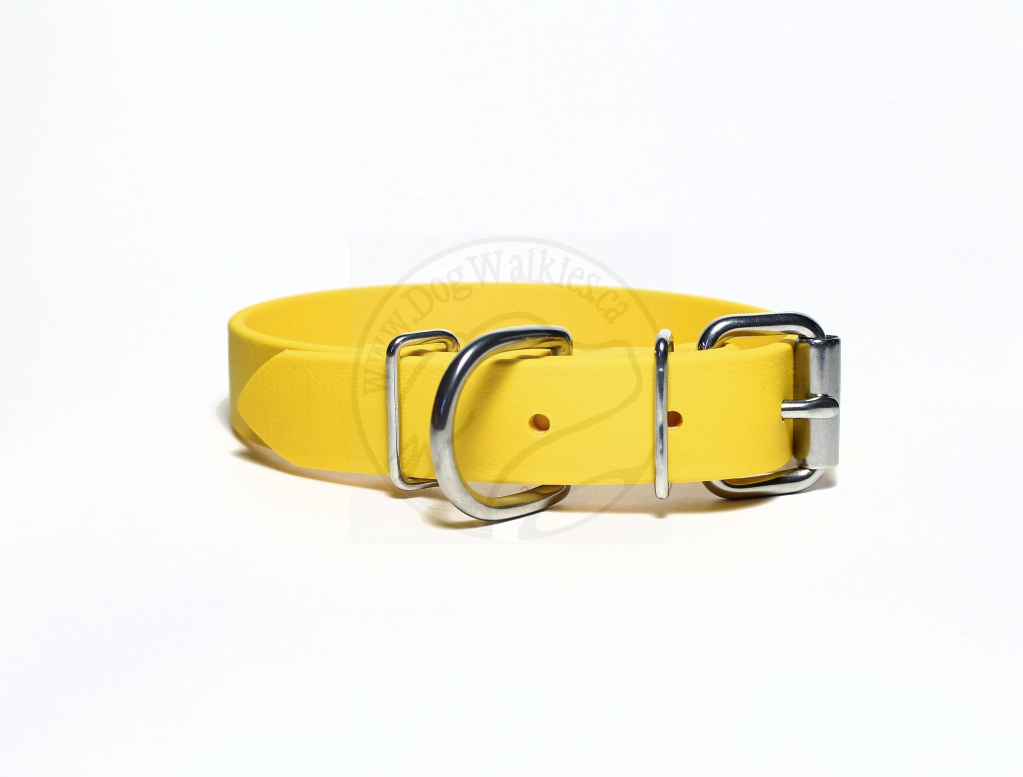 Sunflower Yellow Biothane Dog Collar - 1 inch (25mm) wide