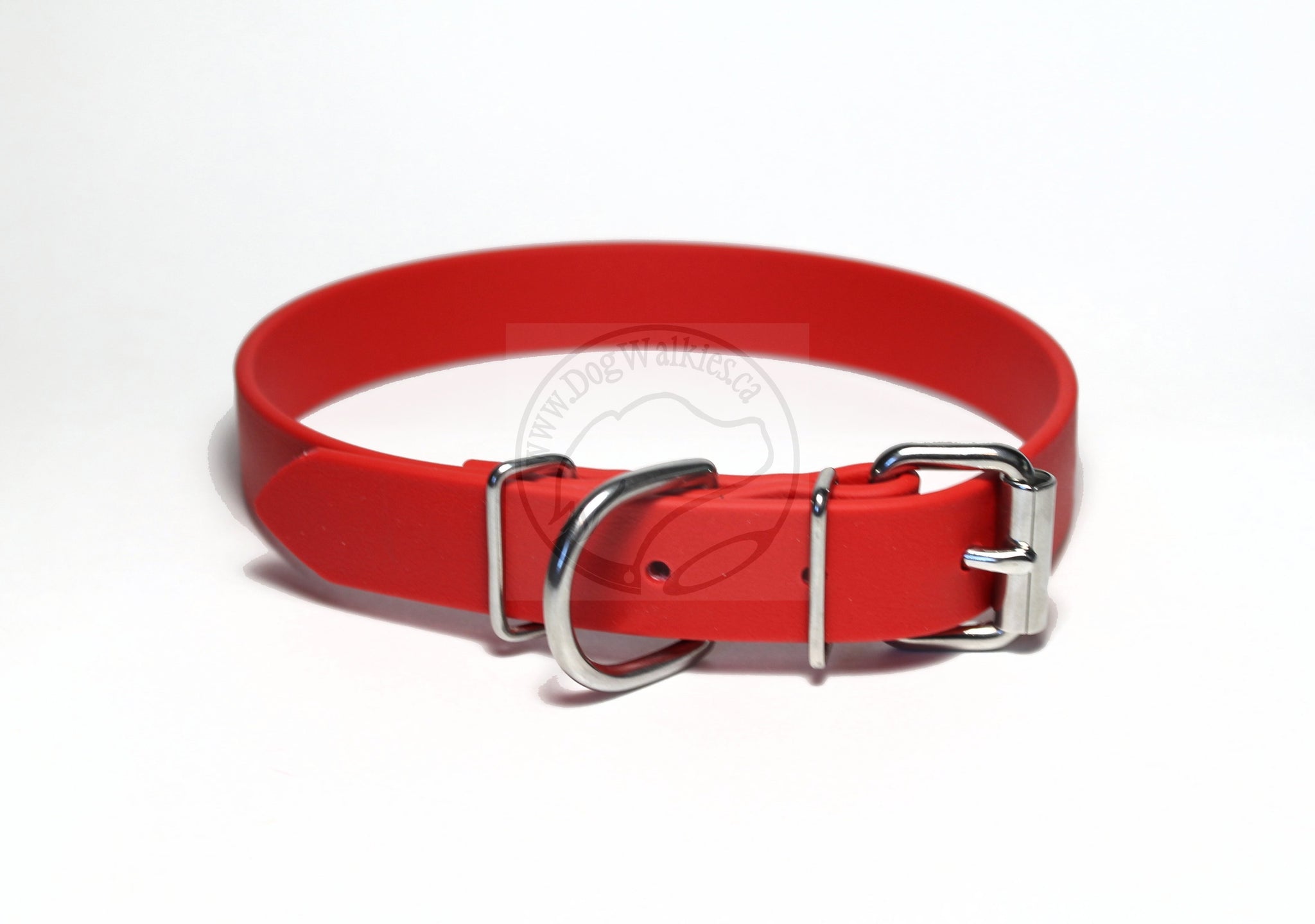 Poppy Red Biothane Dog Collar - 1 inch (25mm) wide