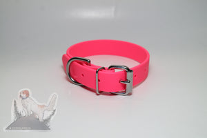 Neon Pink Biothane Dog Collar - 1 inch (25mm) wide