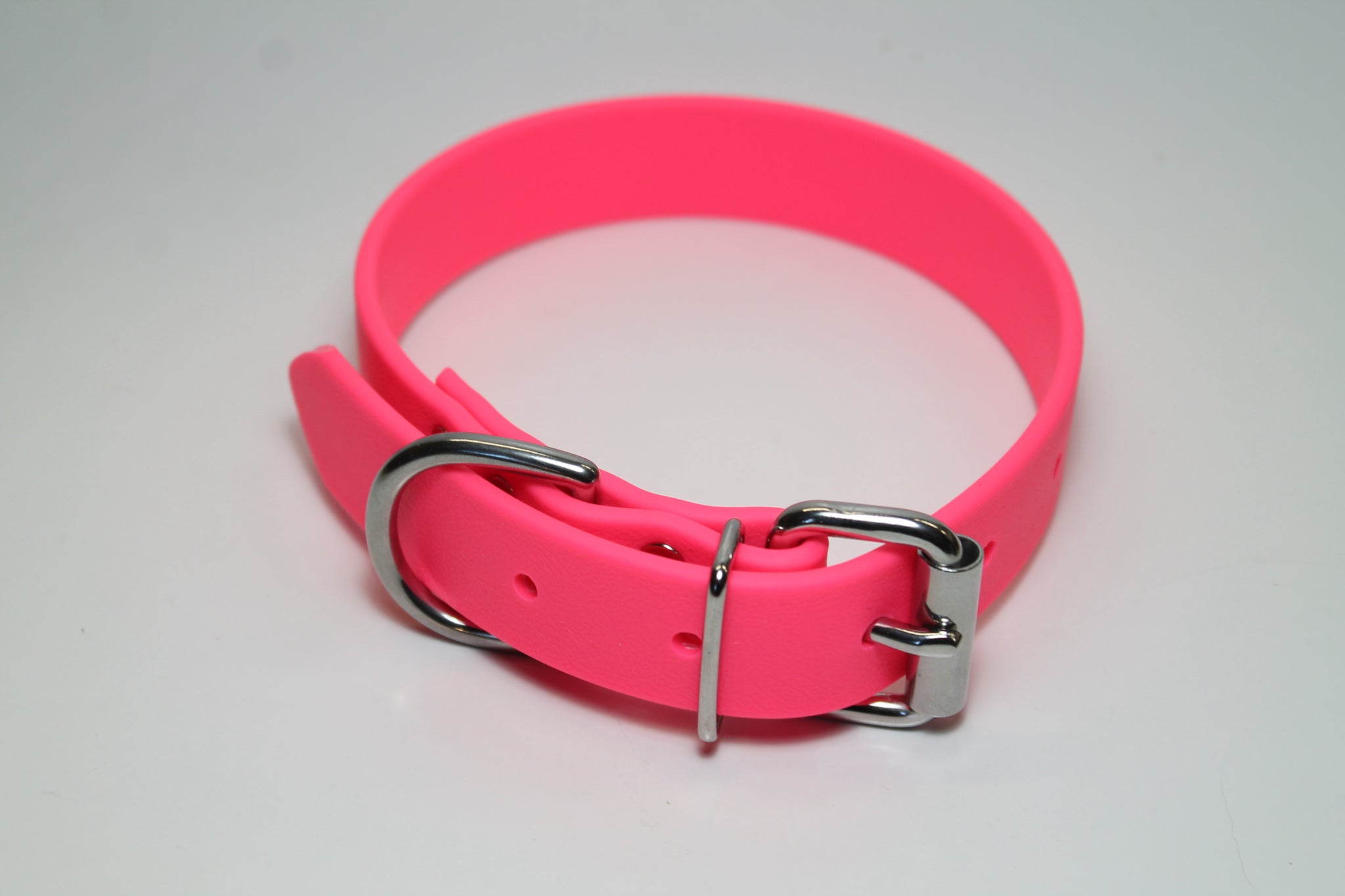 Neon Pink Biothane Dog Collar - 1 inch (25mm) wide