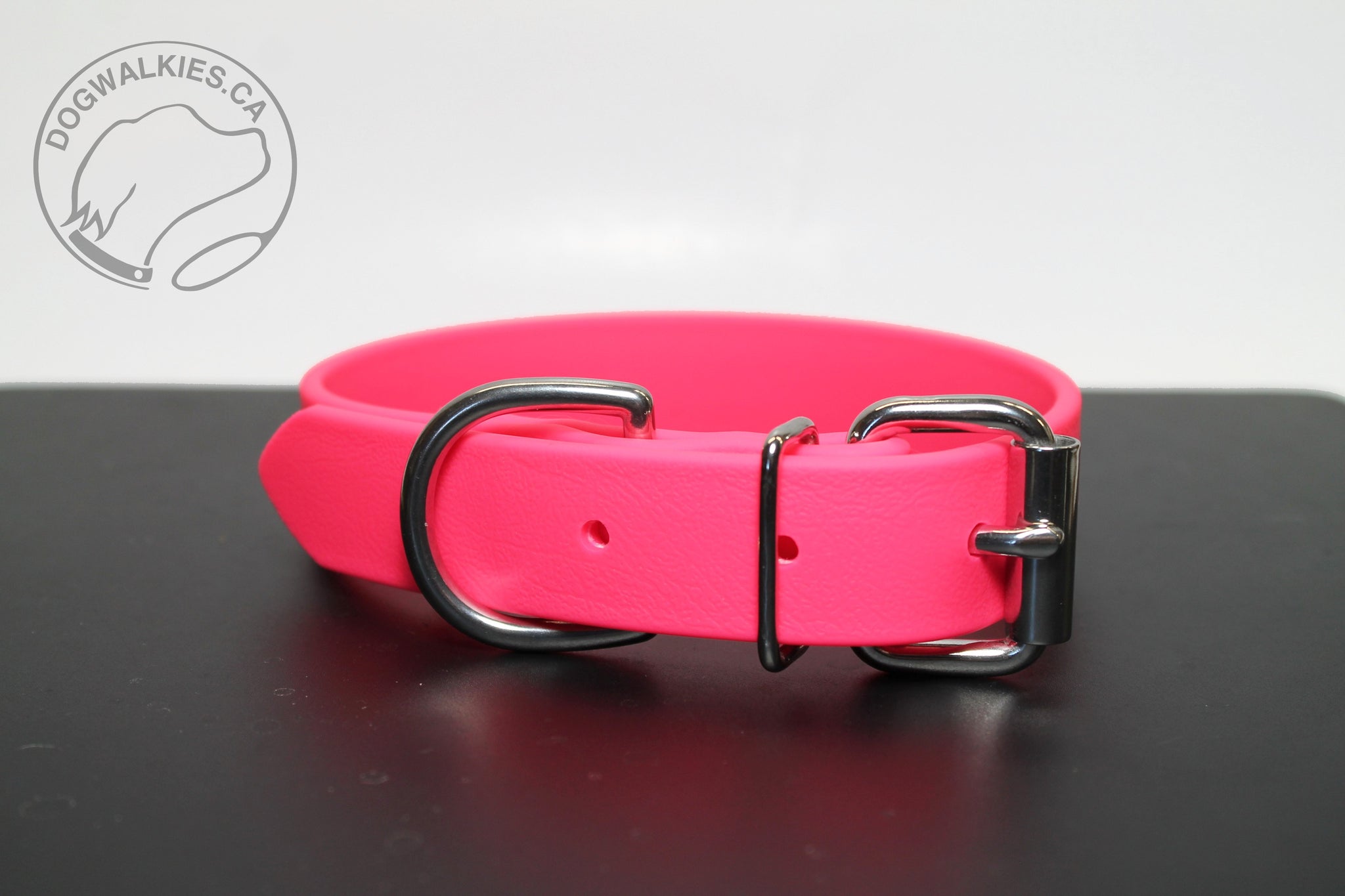 Neon Pink Biothane Dog Collar - 1 inch (25mm) wide