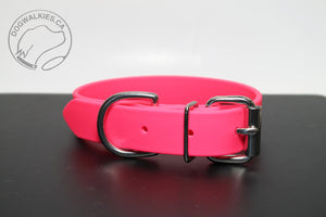 Neon Pink Biothane Dog Collar - 1 inch (25mm) wide