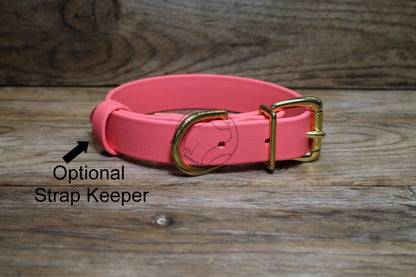 Peach Coral Biothane Dog Collar - 1 inch (25mm) wide