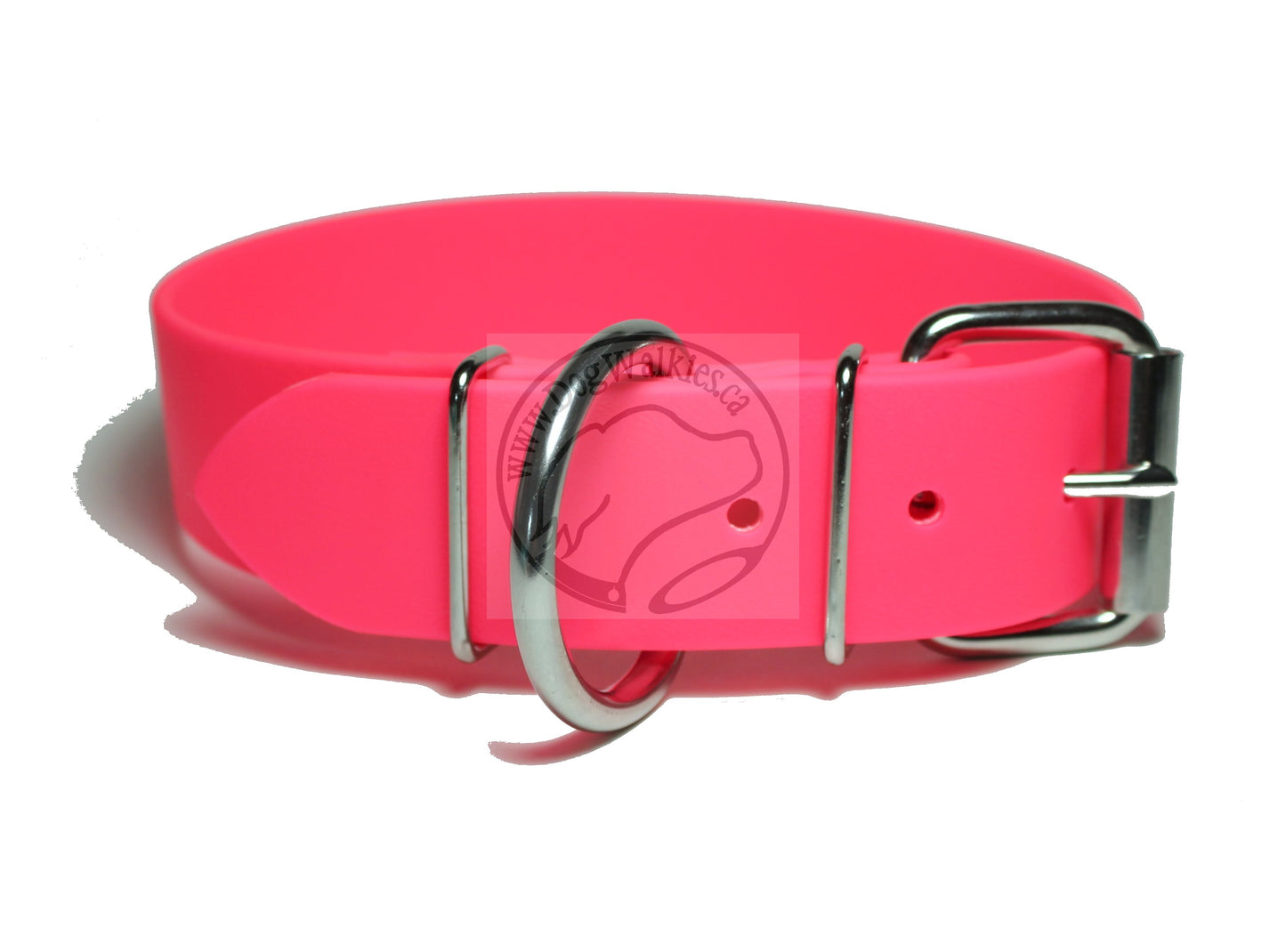 Neon Pink Biothane Dog Collar - Extra Wide - 1.5 inch (38mm) wide