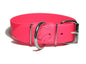 Neon Pink Biothane Dog Collar - Extra Wide - 1.5 inch (38mm) wide