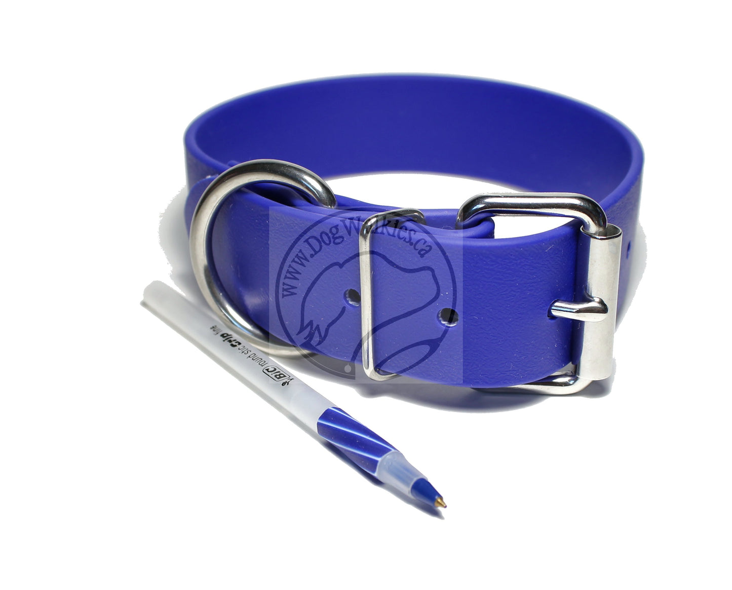 Royal Blue Biothane Dog Collar - Extra Wide - 1.5 inch (38mm) wide