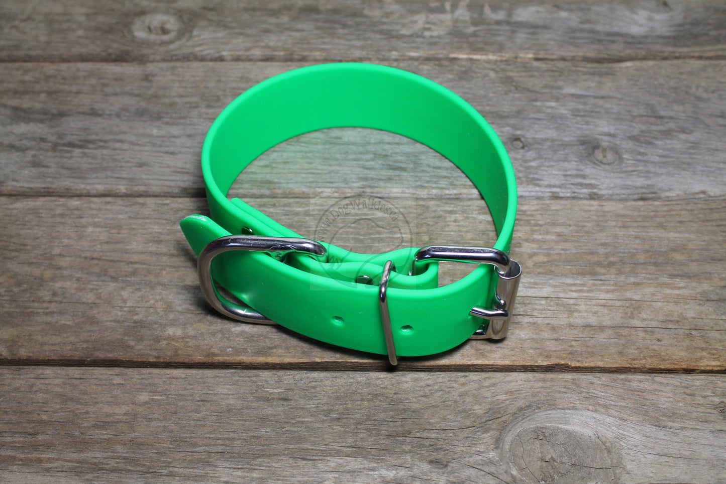 Neon Apple Green Biothane Dog Collar - Extra Wide - 1.5 inch (38mm) wide