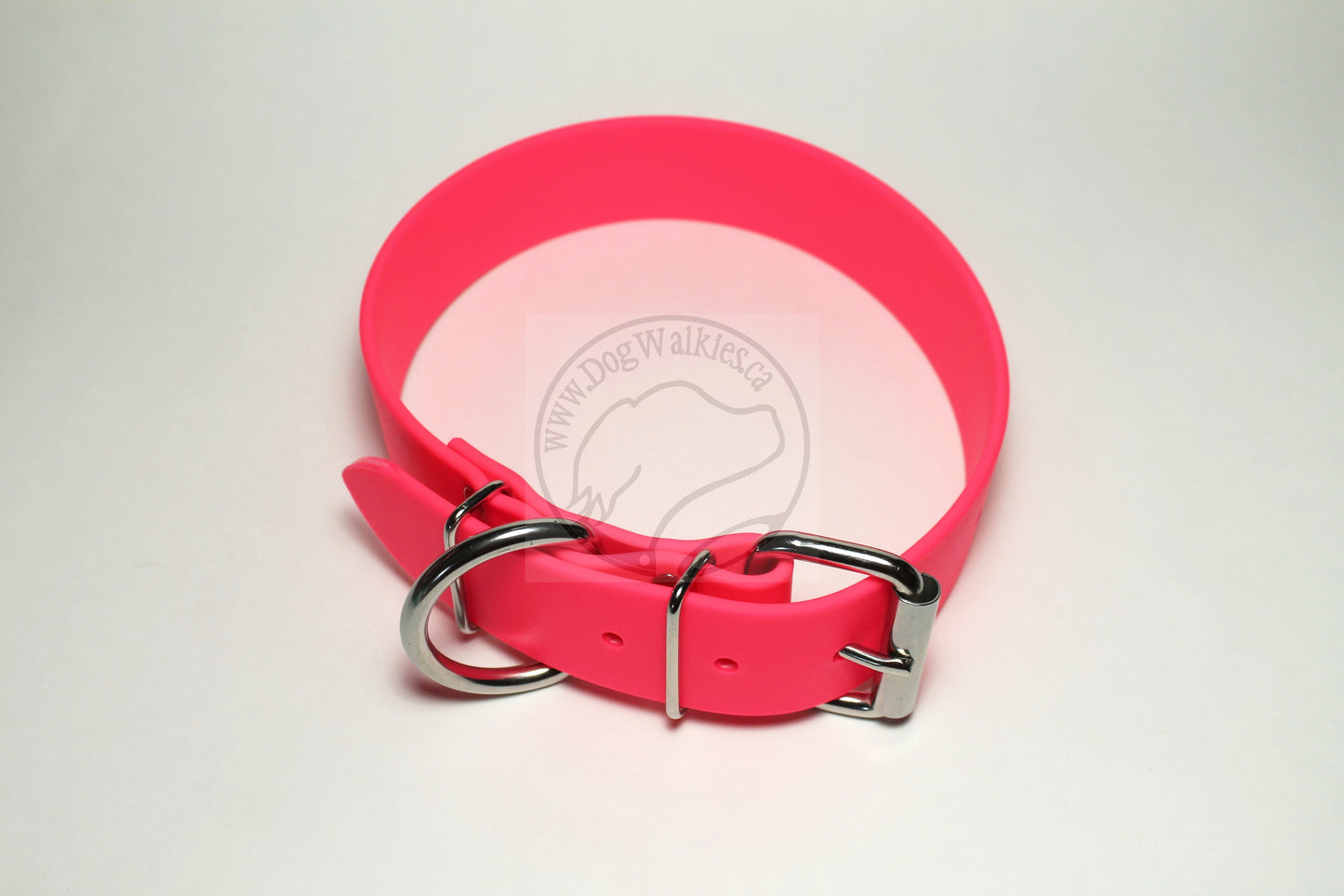 Neon Pink Biothane Dog Collar - Extra Wide - 1.5 inch (38mm) wide