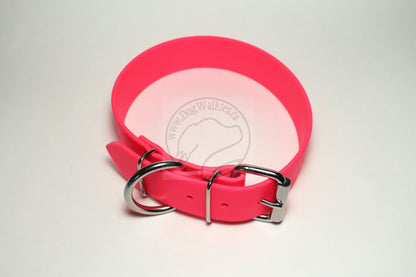 Neon Pink Biothane Dog Collar - Extra Wide - 1.5 inch (38mm) wide