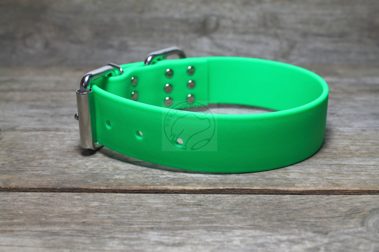 Neon Apple Green Biothane Dog Collar - Extra Wide - 1.5 inch (38mm) wide