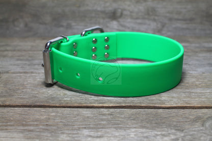 Neon Apple Green Biothane Dog Collar - Extra Wide - 1.5 inch (38mm) wide