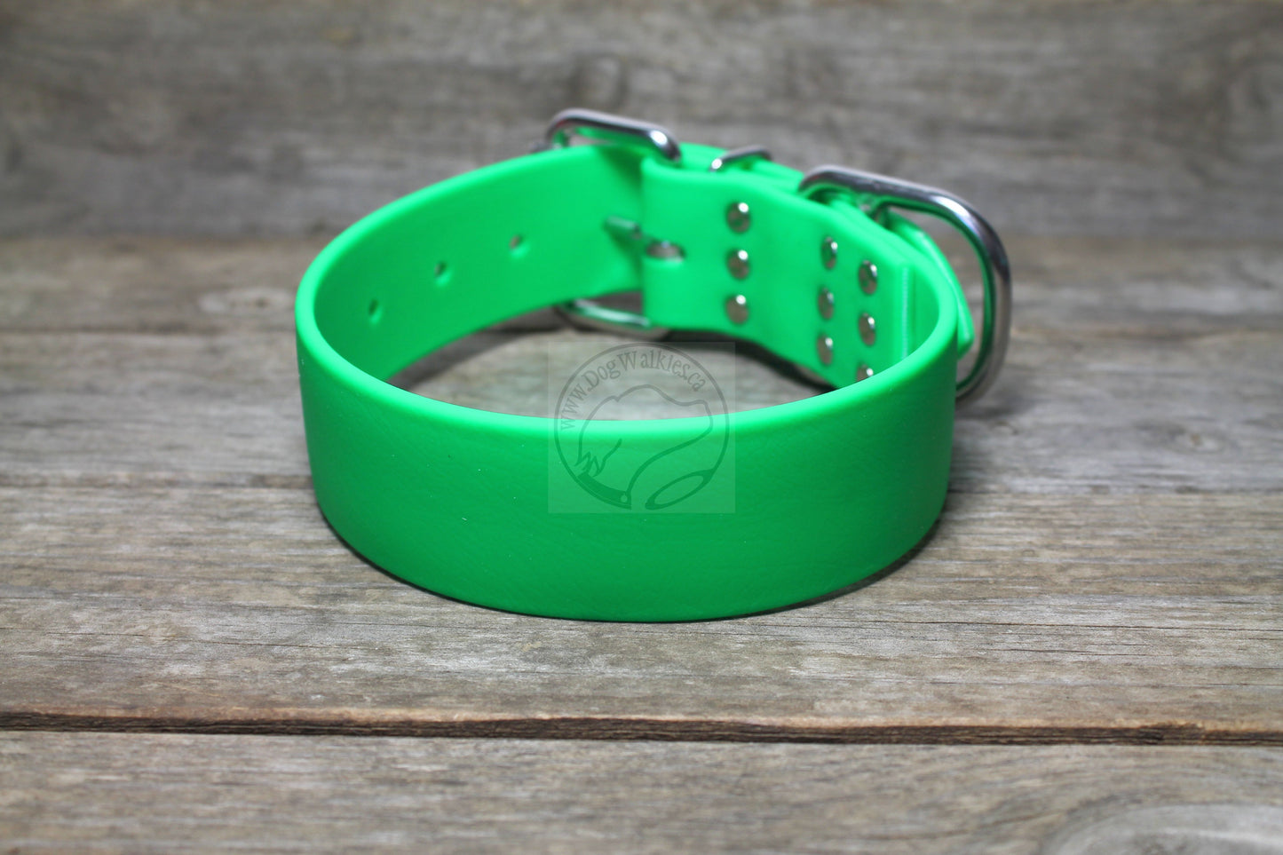 Neon Apple Green Biothane Dog Collar - Extra Wide - 1.5 inch (38mm) wide