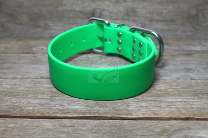 Neon Apple Green Biothane Dog Collar - Extra Wide - 1.5 inch (38mm) wide