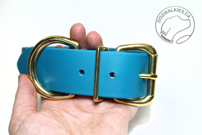 Oasis Blue Biothane Dog Collar - Extra Wide - 1.5 inch (38mm) wide