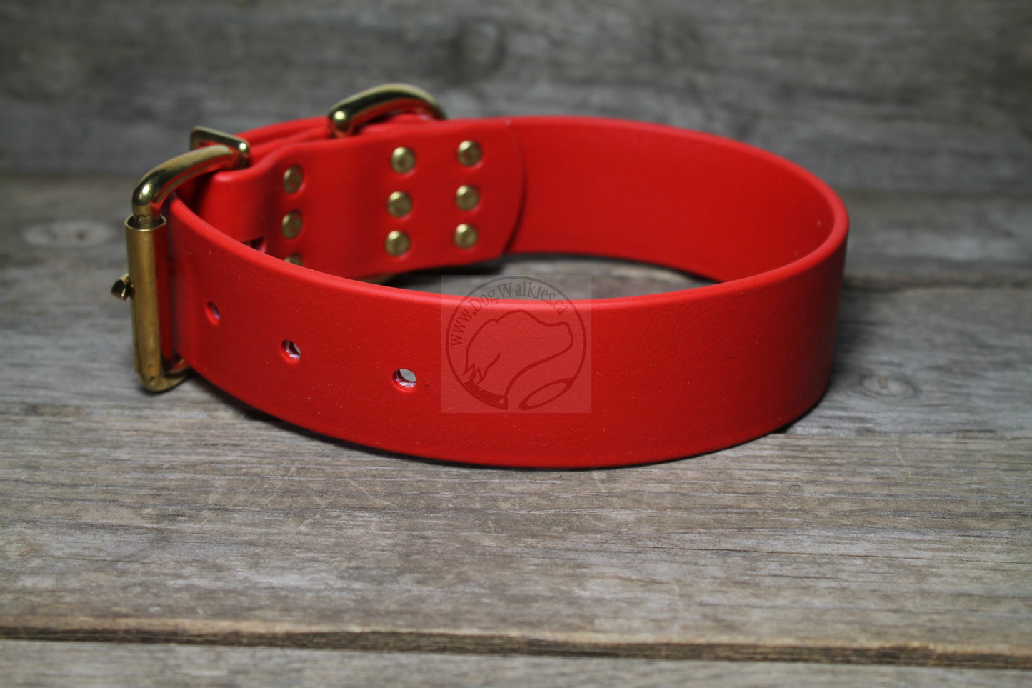 Poppy Red Biothane Dog Collar - Extra Wide - 1.5 inch (38mm) wide