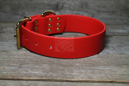 Poppy Red Biothane Dog Collar - Extra Wide - 1.5 inch (38mm) wide