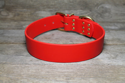 Poppy Red Biothane Dog Collar - Extra Wide - 1.5 inch (38mm) wide