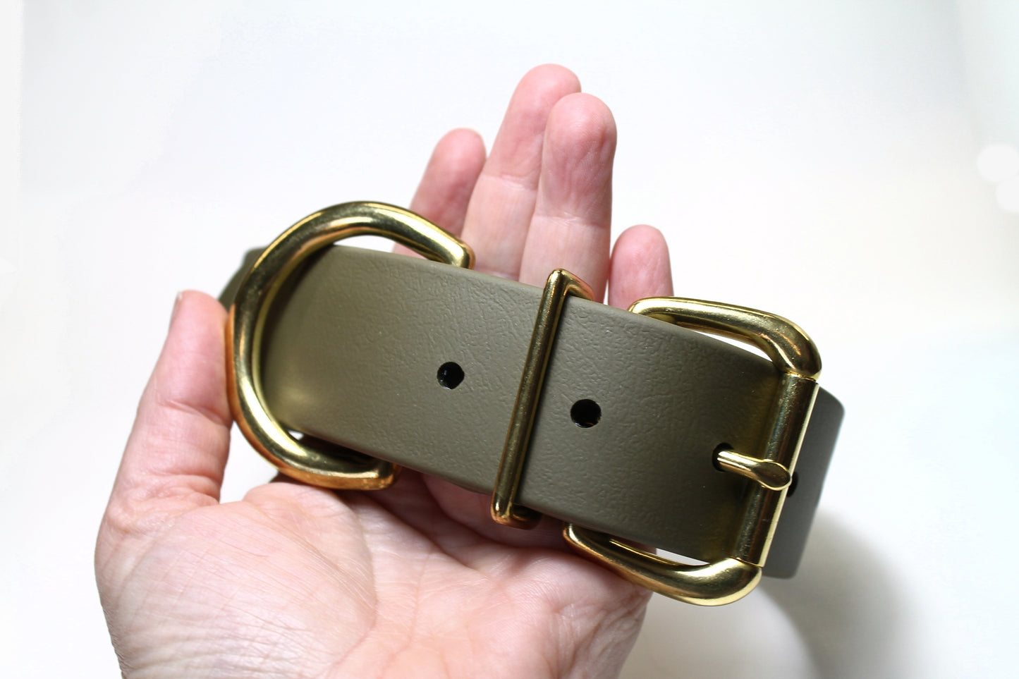 Olive Biothane Dog Collar - Extra Wide - 1.5 inch (38mm) wide