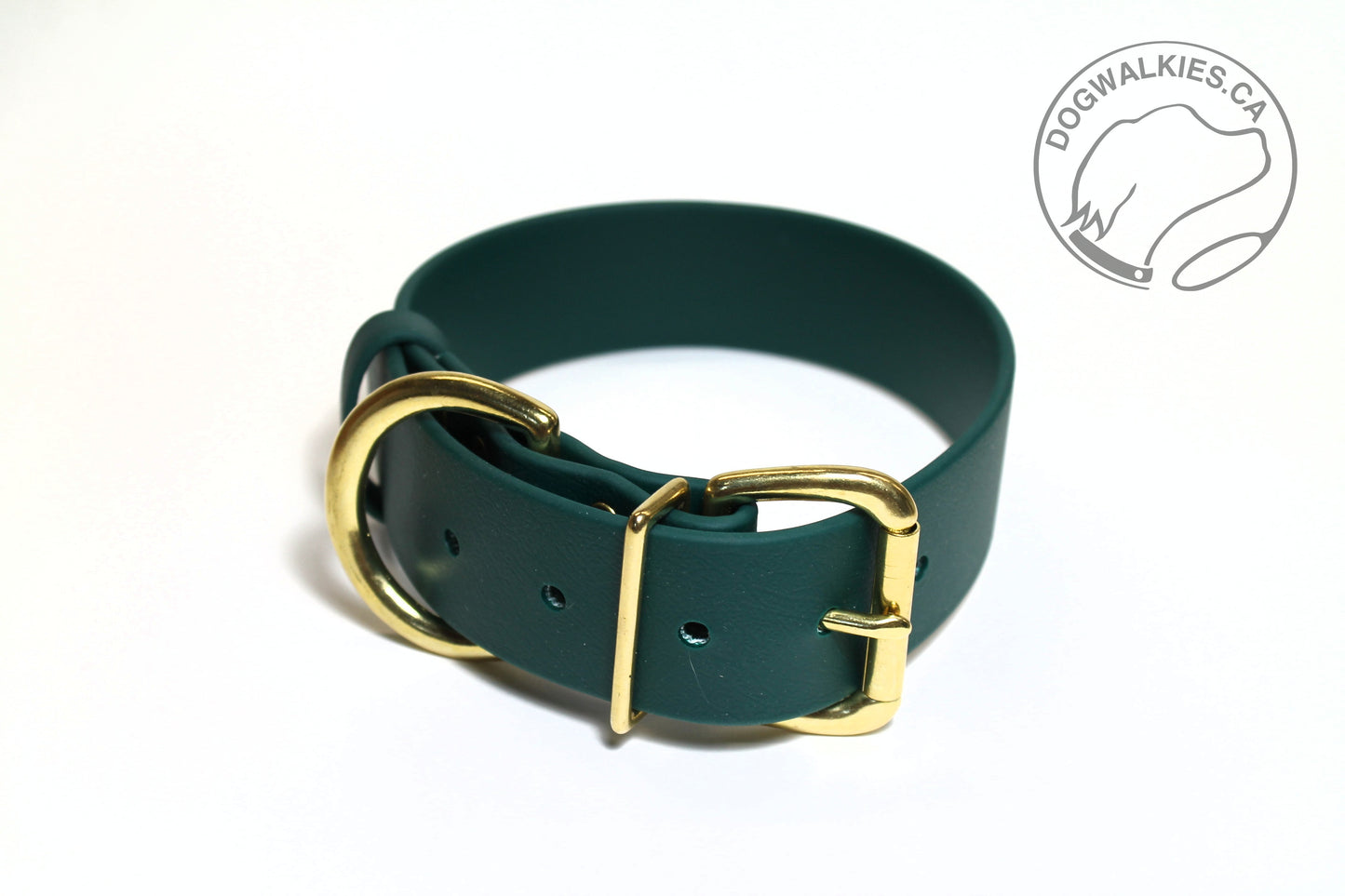 Pine Green Biothane Dog Collar - Extra Wide - 1.5 inch (38mm) wide