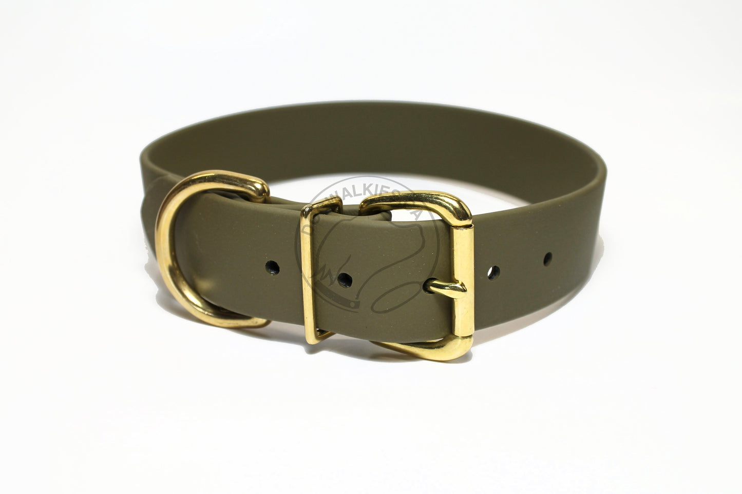 Olive Biothane Dog Collar - Extra Wide - 1.5 inch (38mm) wide