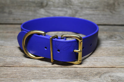 Royal Blue Biothane Dog Collar - Extra Wide - 1.5 inch (38mm) wide