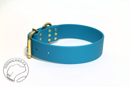 Oasis Blue Biothane Dog Collar - Extra Wide - 1.5 inch (38mm) wide