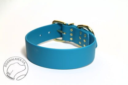 Oasis Blue Biothane Dog Collar - Extra Wide - 1.5 inch (38mm) wide