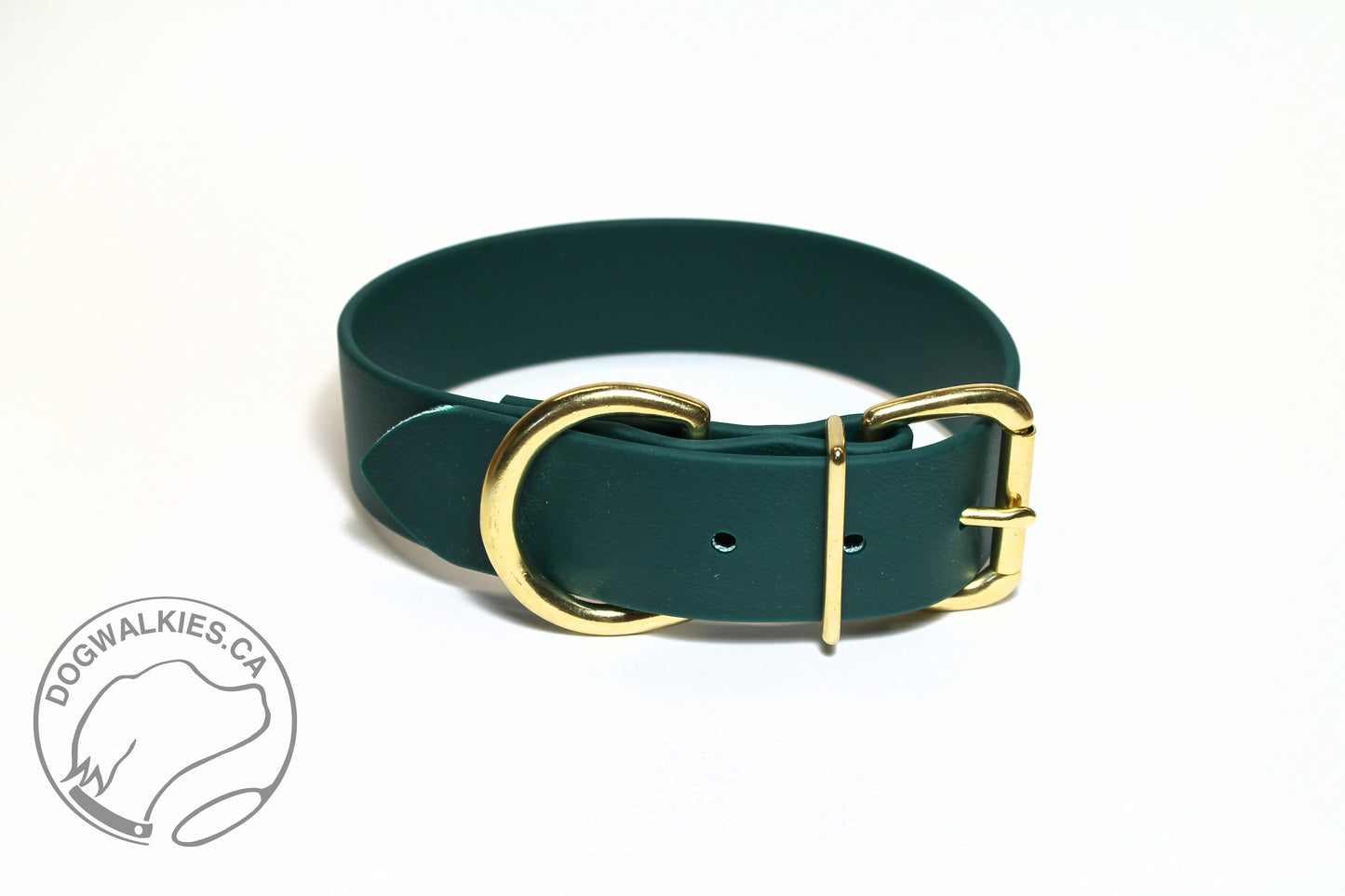 Pine Green Biothane Dog Collar - Extra Wide - 1.5 inch (38mm) wide