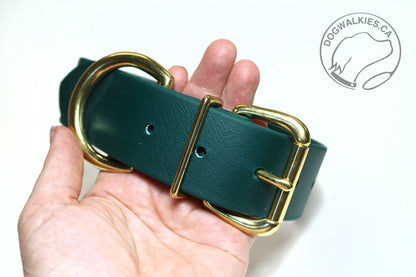 Pine Green Biothane Dog Collar - Extra Wide - 1.5 inch (38mm) wide