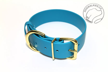Oasis Blue Biothane Dog Collar - Extra Wide - 1.5 inch (38mm) wide