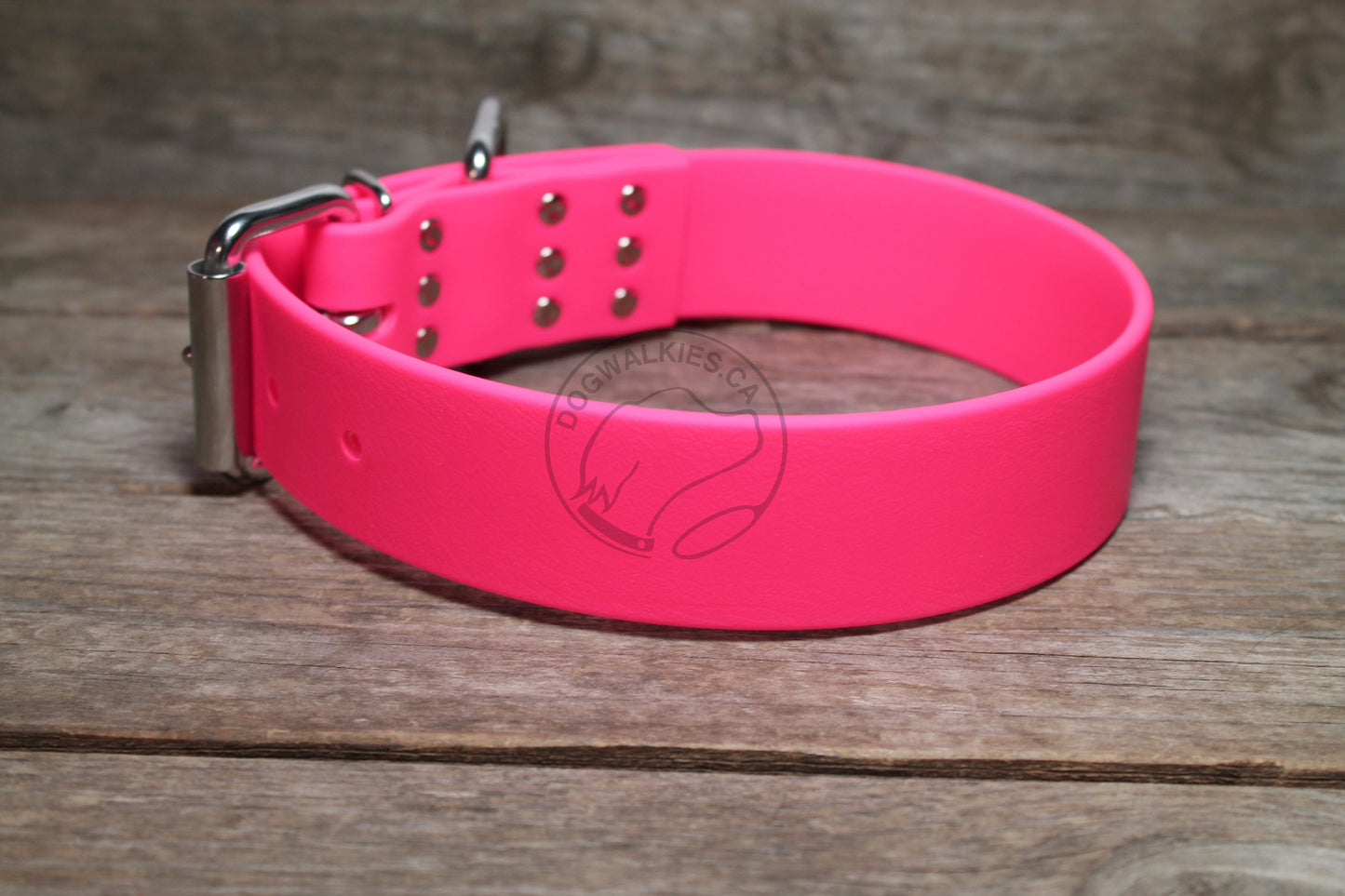Neon Pink Biothane Dog Collar - Extra Wide - 1.5 inch (38mm) wide