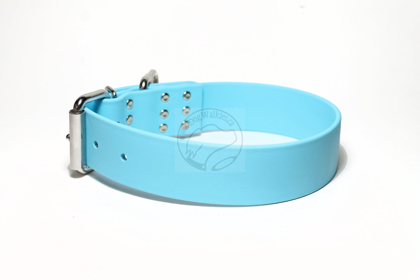 Frozen Blue Biothane Dog Collar - Extra Wide - 1.5 inch (38mm) wide